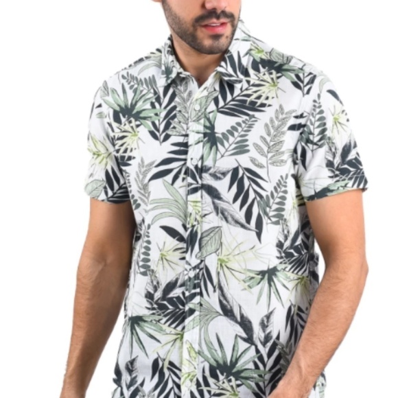 MENS TOWN TEAM -MODERN FIT/ 100% COTTON HAWAIIAN SHIRT/SIZE 4XL - Picture 1 of 5